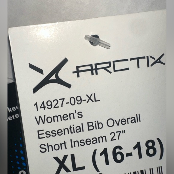 Arctix Women Essential black insulate bib overall XL 16-18 Short 27" inseam New - Picture 7 of 14